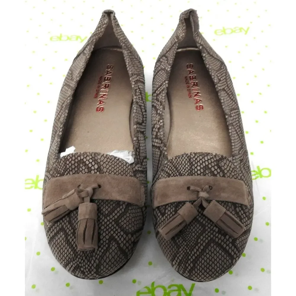 Sabrinas London women's size 39 8 M ballet flats slip on comfort shoes leather b
